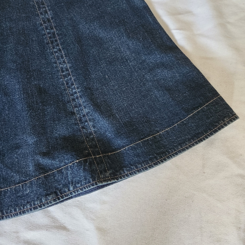 Garnet Hill Denim Skirt Womens 6 Blue A Line Casual Midi Skirt - Picture 3 of 11